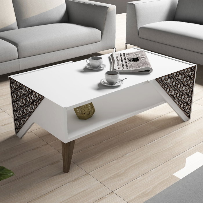 Hanah Home Mesa de Centro Beril Blanca Hanah Home Mesa de Centro Beril Blanca